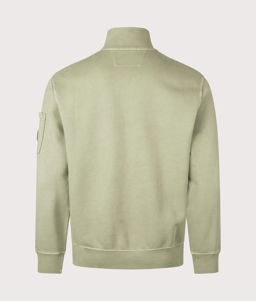 CP Company Mens Diagonal Fleece Quarter Zip Sweatshirt